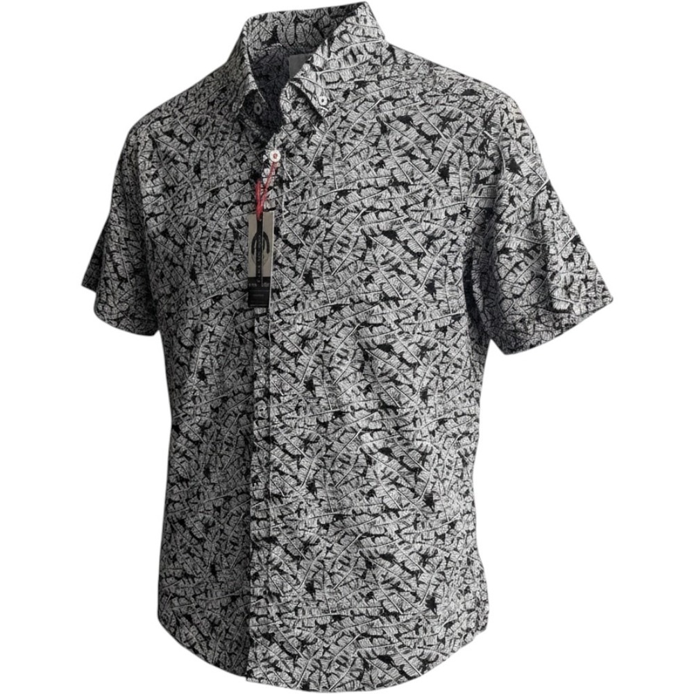 International Report Shirt Men's Large 4 Way Stretch All Over Skull Print NEW